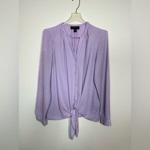 Dana Buchman Light Purple Polka Dot Blouse size Medium
